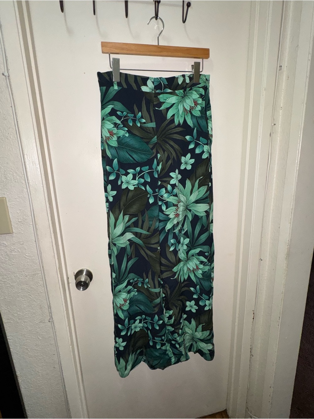 Zara Teal and Navy Tropical Maxi Skirt